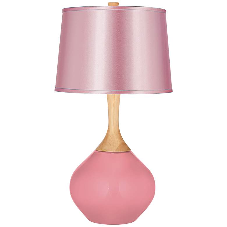 Image 1 Wexler Haute Pink Modern Table Lamp with Satin Pale Pink Shade