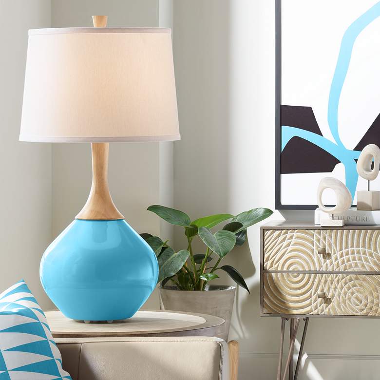 Image 1 Wexler Jamaica Bay Blue Modern Table Lamp