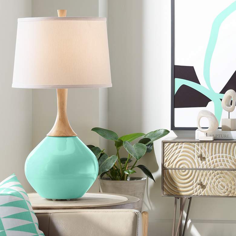Image 1 Wexler Larchmere Blue Modern Coastal Table Lamp
