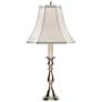 Weymouth Candlestick Pewter Table Lamp with Off-White Shade