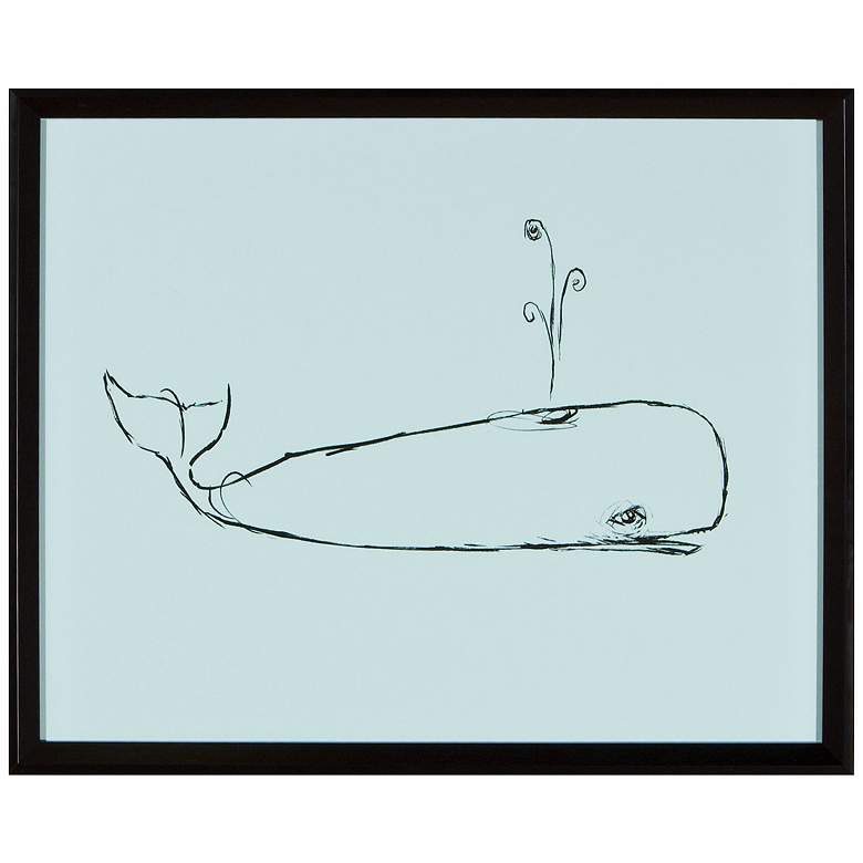 Image 1 Whale 21 inch Wide Framed Silhouette Wall Art