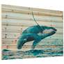 Whale 45" Wide Rectangular Giclee Print Solid Wood Wall Art