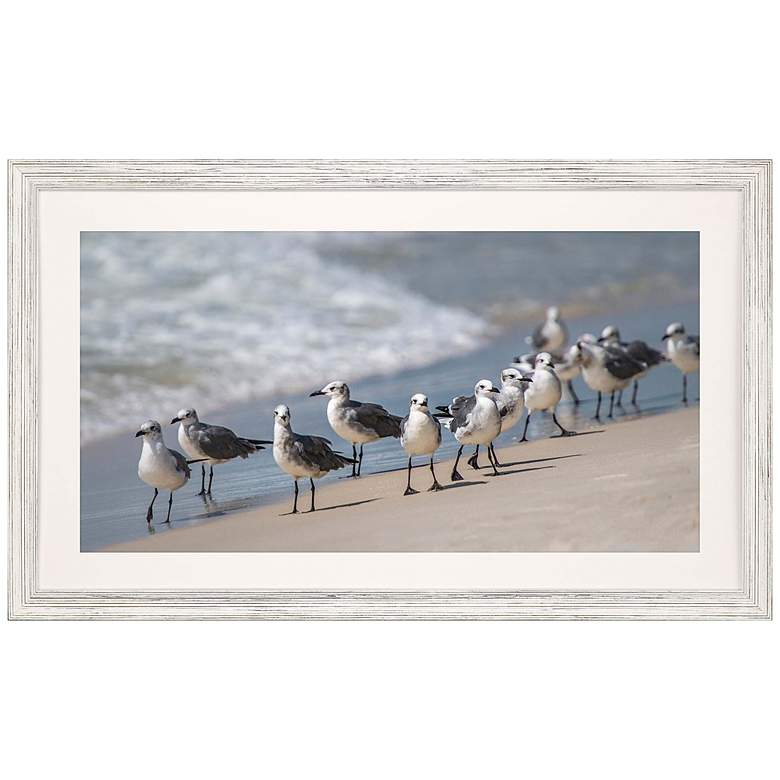 Image 3 What&#39;s Up Gulls 43 inch Wide Rectangular Giclee Framed Wall Art