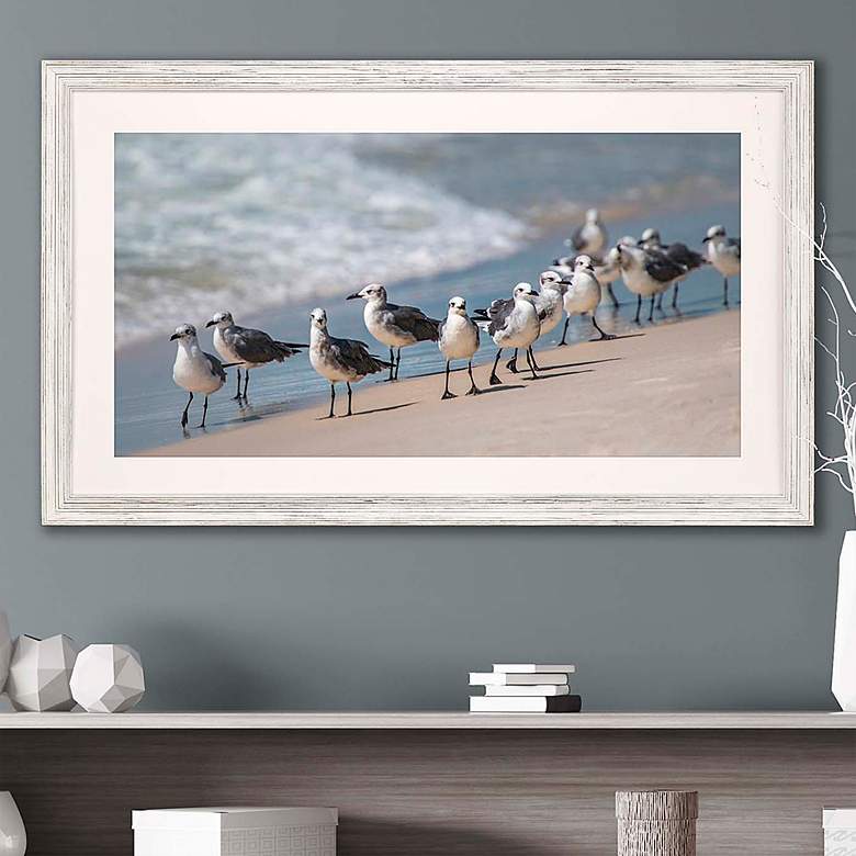 Image 2 What&#39;s Up Gulls 43 inch Wide Rectangular Giclee Framed Wall Art