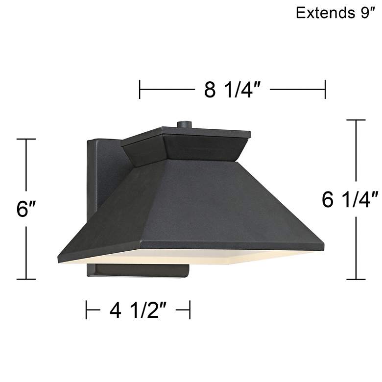 Image 7 Whatley 6 1/4 inch High Black LED Outdoor Wall Light Set of 2 more views
