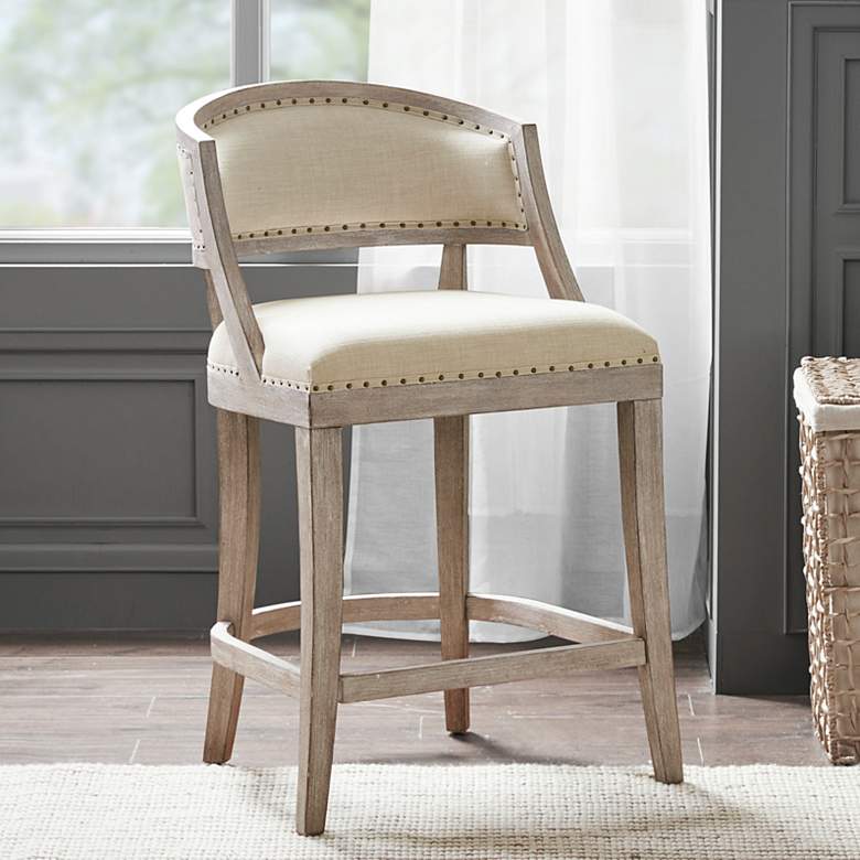 Wheatley 26 1/2&quot; Natural Fabric Counter Stool