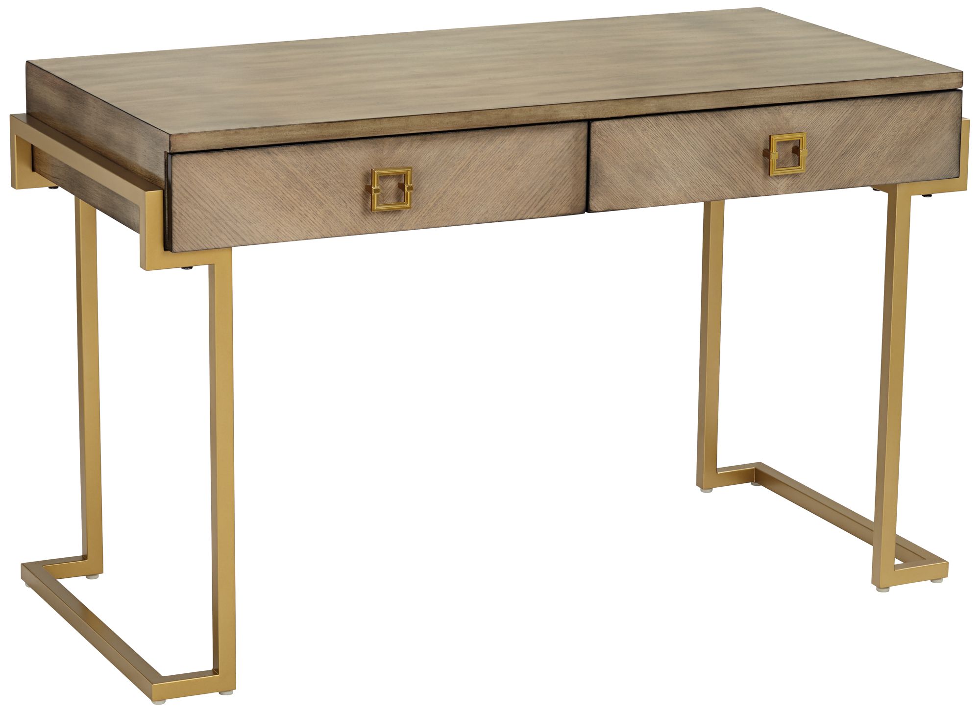 wood and gold desk