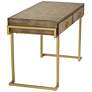 Wheaton 49 1/2" Wide Gold and Wood Glam Modern Writing Desk in scene