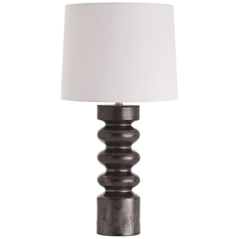 Image 1 Wheaton Gunmetal Porcelain Cylinder Table Lamp