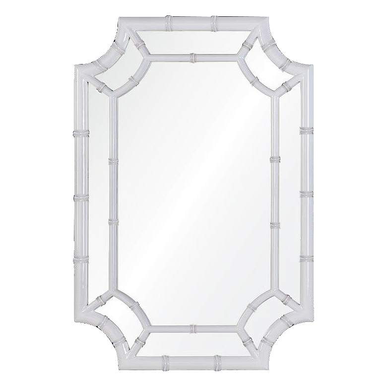 Image 1 Wheaton White 24 1/2 inch x 36 1/2 inch Bamboo Wall Mirror