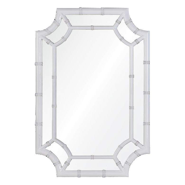 Image 1 Wheaton White 24 1/2" x 36 1/2" Bamboo Wall Mirror
