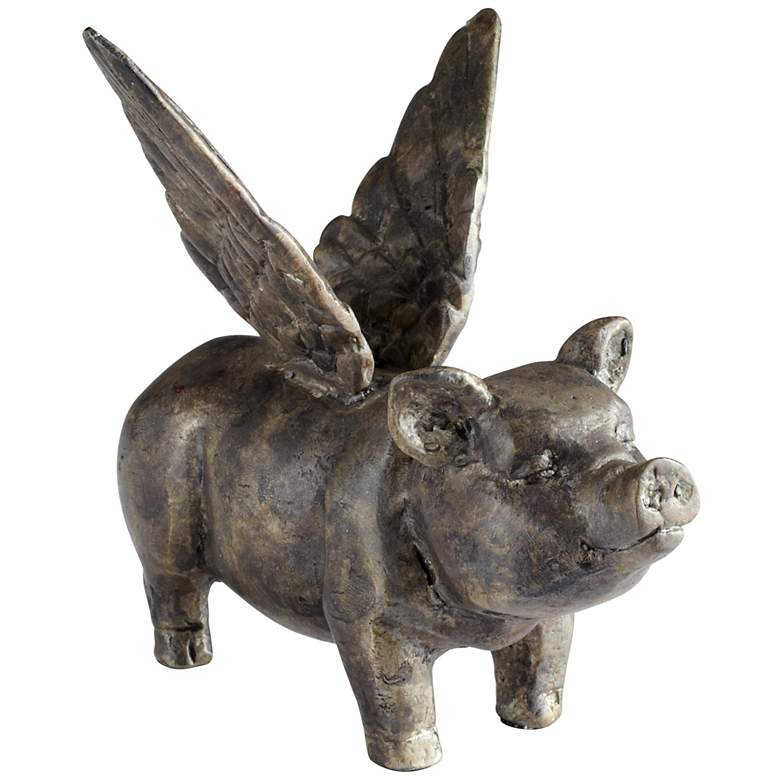 Image 1 When Pigs Fly 5 3/4" Wide Iron Barnyard Animal Accent