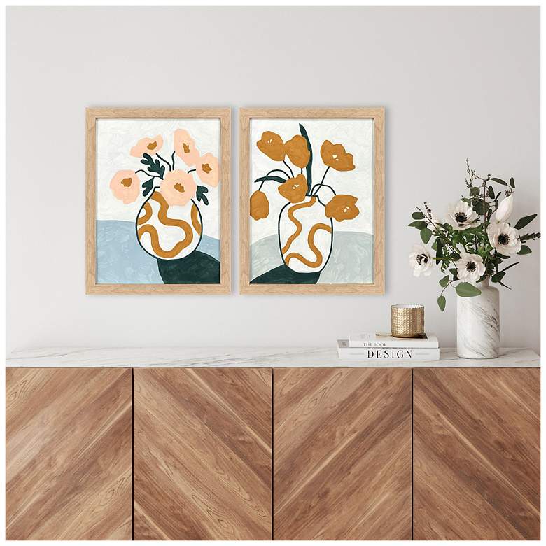 Image 4 Whimsical Bloom 14"W x 18"H Framed Art Set of 2 more views