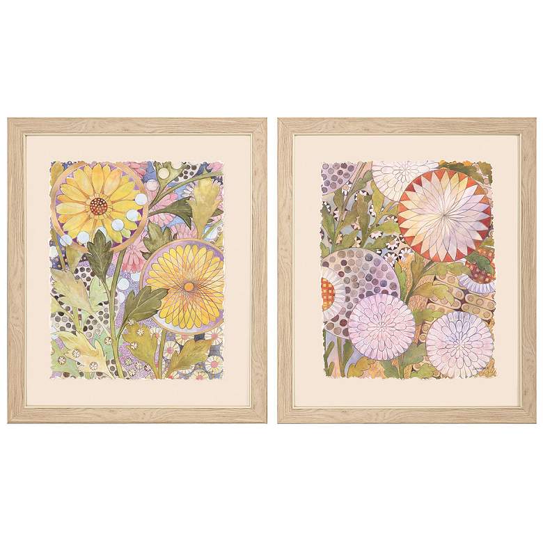 Image 1 Whimsical Garden 23"W x 27"H A Framed Art Set of 2