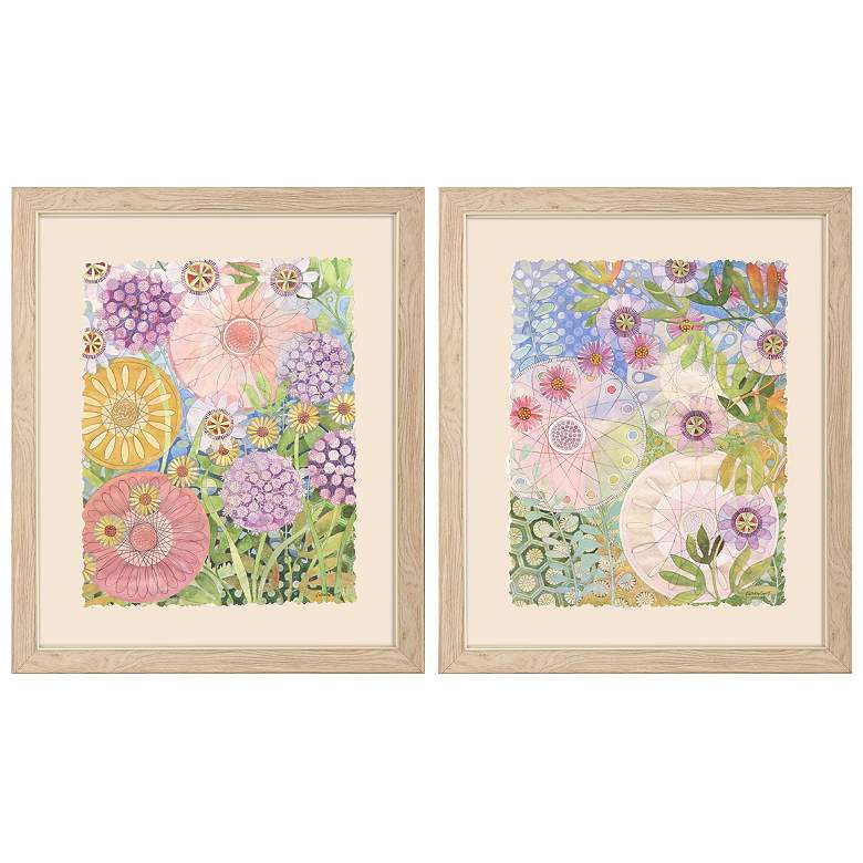 Image 1 Whimsical Garden B 23"W x 27"H Framed Art Set of 2