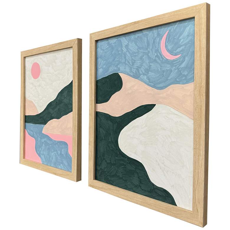 Image 2 Whimsical Oasis 14"W x 18"H Framed Art Set of 2 more views
