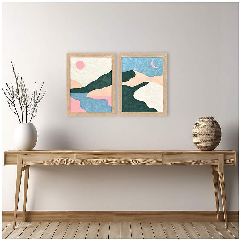 Image 4 Whimsical Oasis 14"W x 18"H Framed Art Set of 2 more views
