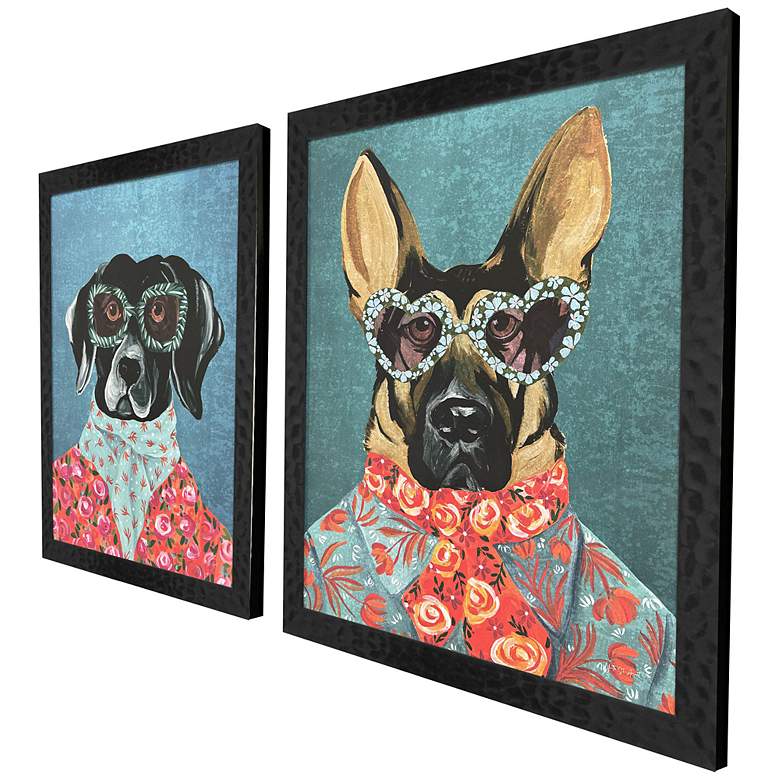 Image 2 Whimsy Dog I 18"W x 22"H Framed Art Set of 2 more views