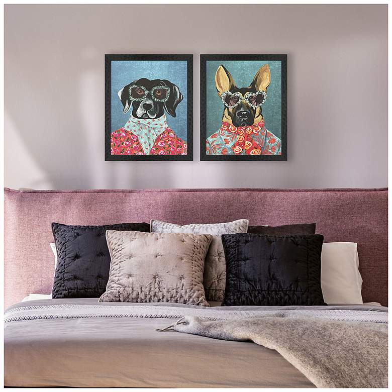 Image 4 Whimsy Dog I 18"W x 22"H Framed Art Set of 2 more views