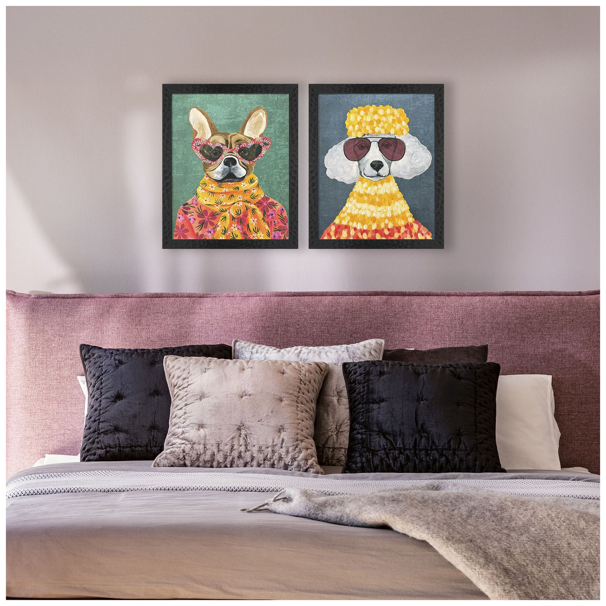 Image 4 Whimsy Dog II 18"W x 22"H Framed Art Set of 2 more views
