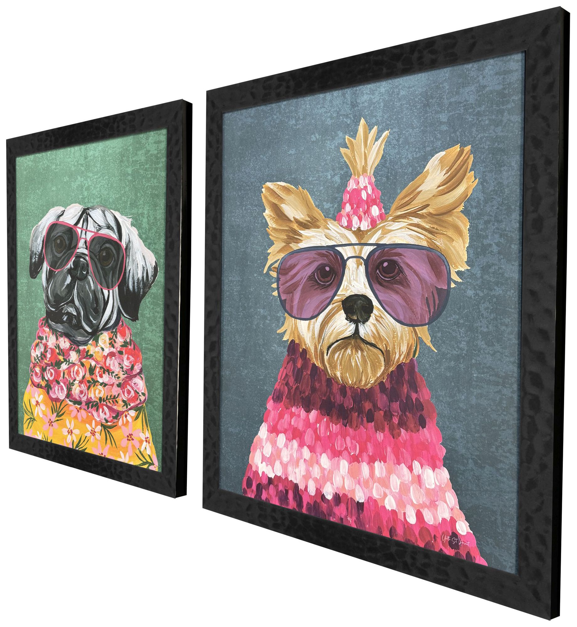 Image 2 Whimsy Dog IV 18"W x 22"H Framed Art Set of 2 more views