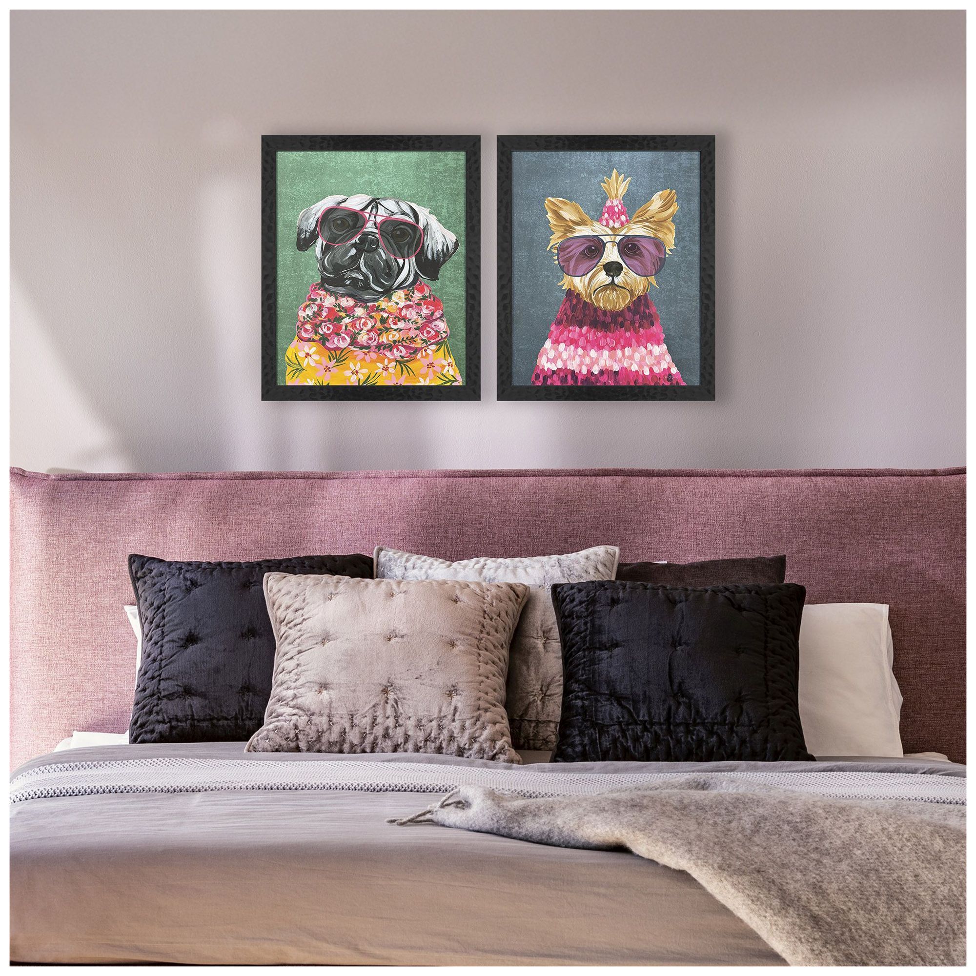 Image 4 Whimsy Dog IV 18"W x 22"H Framed Art Set of 2 more views