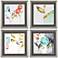 Whimsy I 17" Square 4-Piece Framed Giclee Wall Art Set