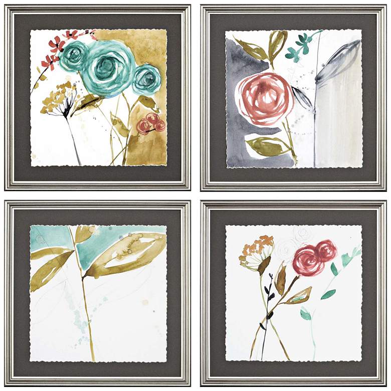 Image 1 Whimsy II 17 inch Square 4-Piece Framed Giclee Wall Art Set