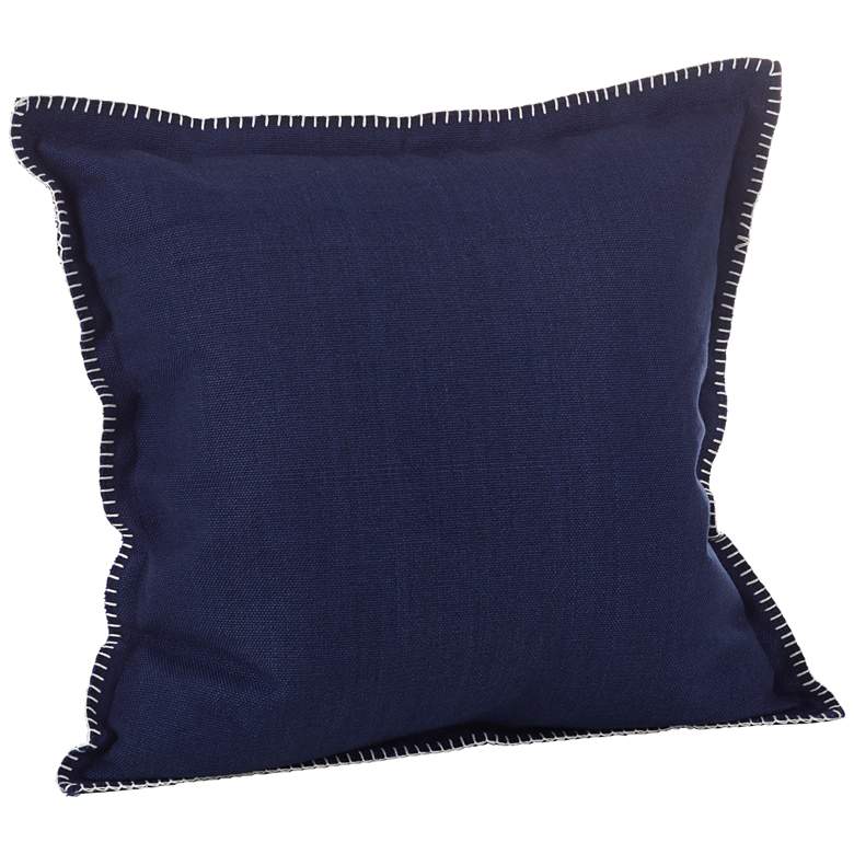 Image 1 Whip-Stitch Plush Navy 20 inch Square Cotton Throw Pillow