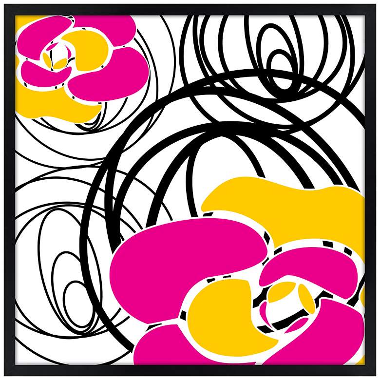 Whirl 21&quot; Square Black Giclee Wall Art