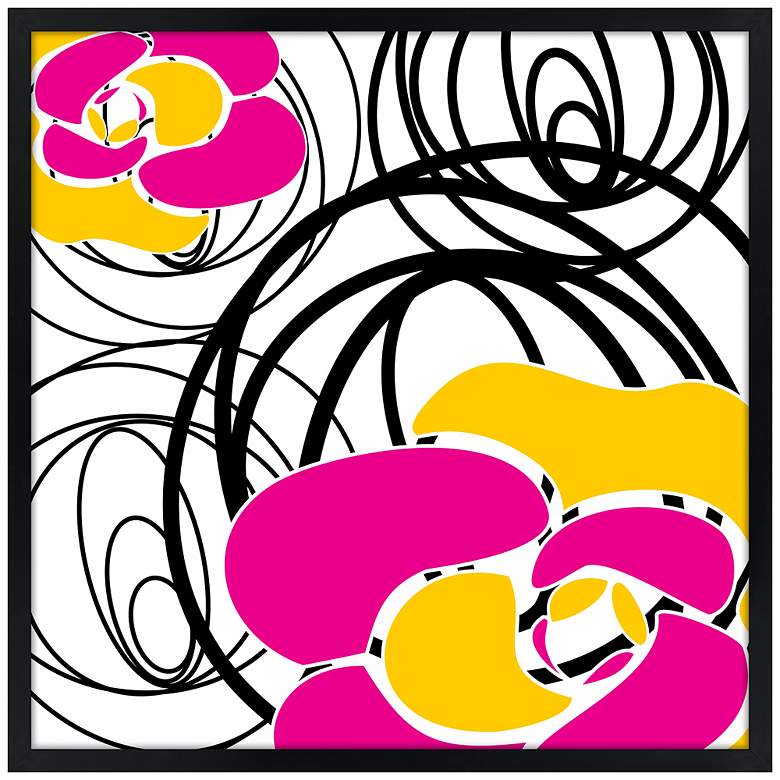 Image 1 Whirl 21" Square Black Giclee Wall Art