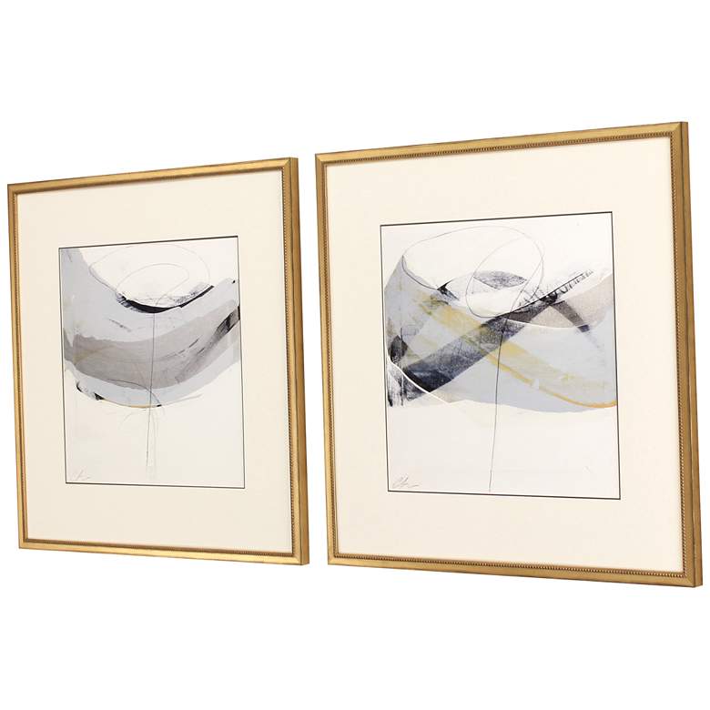 Image 5 Whirl 25 inch Square 2-Piece Square Giclee Framed Wall Art Set more views