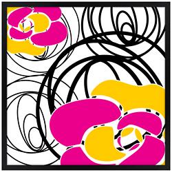 Whirl 26&quot; Square Black Giclee Wall Art