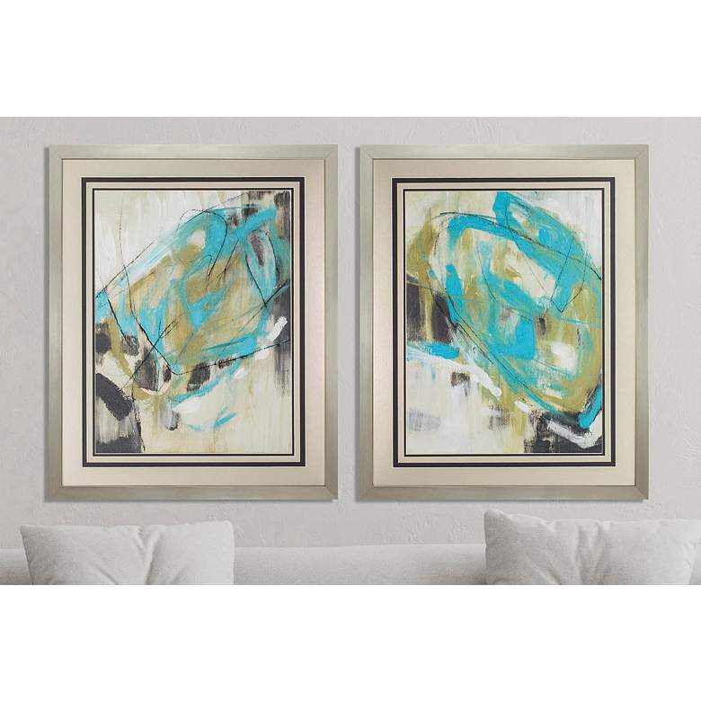 Image 1 Whirling 32 inch High 2-Piece Framed Wall Art Set