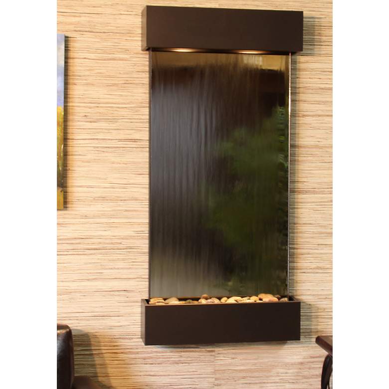 Image 1 Whispering Creek Mirror Bronze 46 inch High Wall Fountain