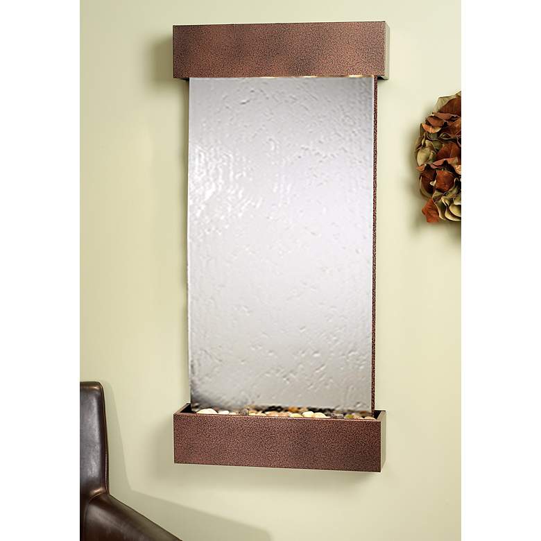 Image 1 Whispering Creek Mirror Copper Vein 46" High Wall Fountain