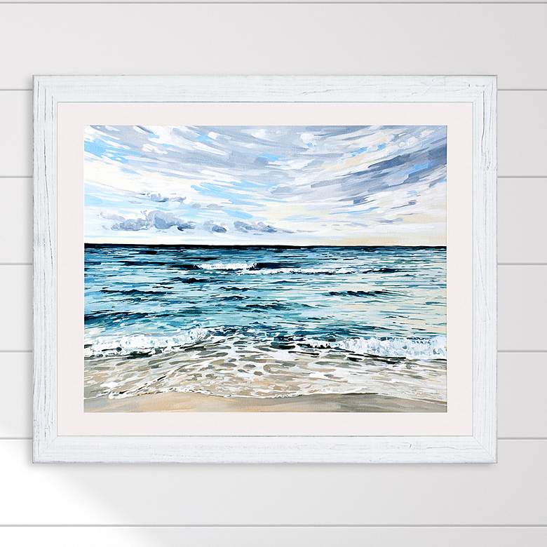 Image 2 Whispy Clouds 51" Wide Rectangular Giclee Framed Wall Art