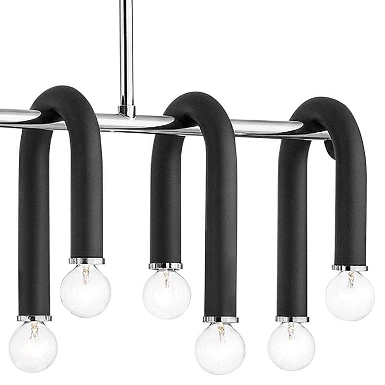 Image 3 Whit 37 3/4"W Nickel and Black 14-Light Island Pendant Light more views