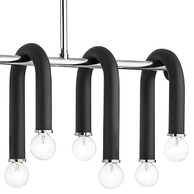 Image 3 Whit 37 3/4 inchW Nickel and Black 14-Light Island Pendant Light more views