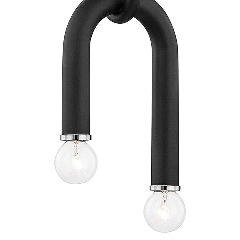Whit 6 1/2&quot; Wide Nickel and Black 2-Light Mini Pendant Light more views
