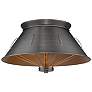 Whitaker 14" Wide 2-Light Flush Mount in Aged Steel with Aged Steel
