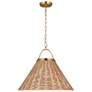 1_Whitby 30"W Burnished Brass Pendant Light w/ Natural Rattan