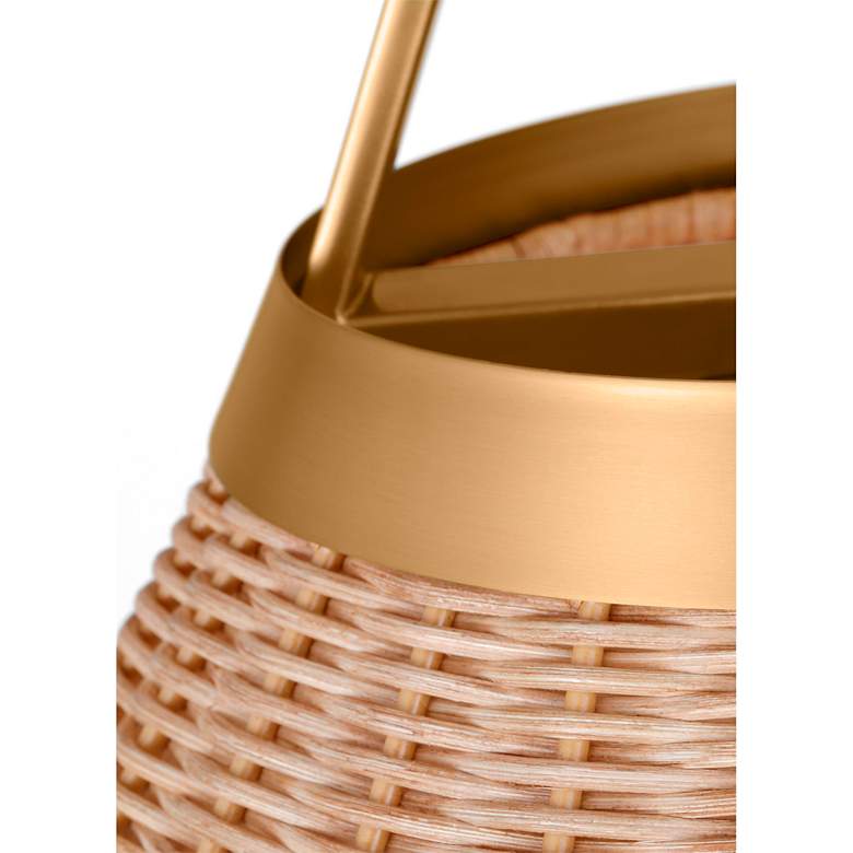 Image 2 Whitby 30"W Burnished Brass Pendant Light w/ Natural Rattan more views