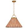 5_Whitby 30"W Burnished Brass Pendant Light w/ Natural Rattan more views