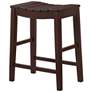 Whitcombe 24" Antique Red Wood Counter Stools Set of 2