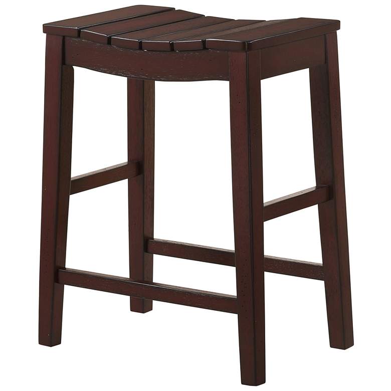 Image 5 Whitcombe 24" Antique Red Wood Counter Stools Set of 2 more views