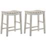 2_Whitcombe 24" Antique White Wood Counter Stools Set of 2