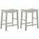 Whitcombe 24" Antique White Wood Counter Stools Set of 2
