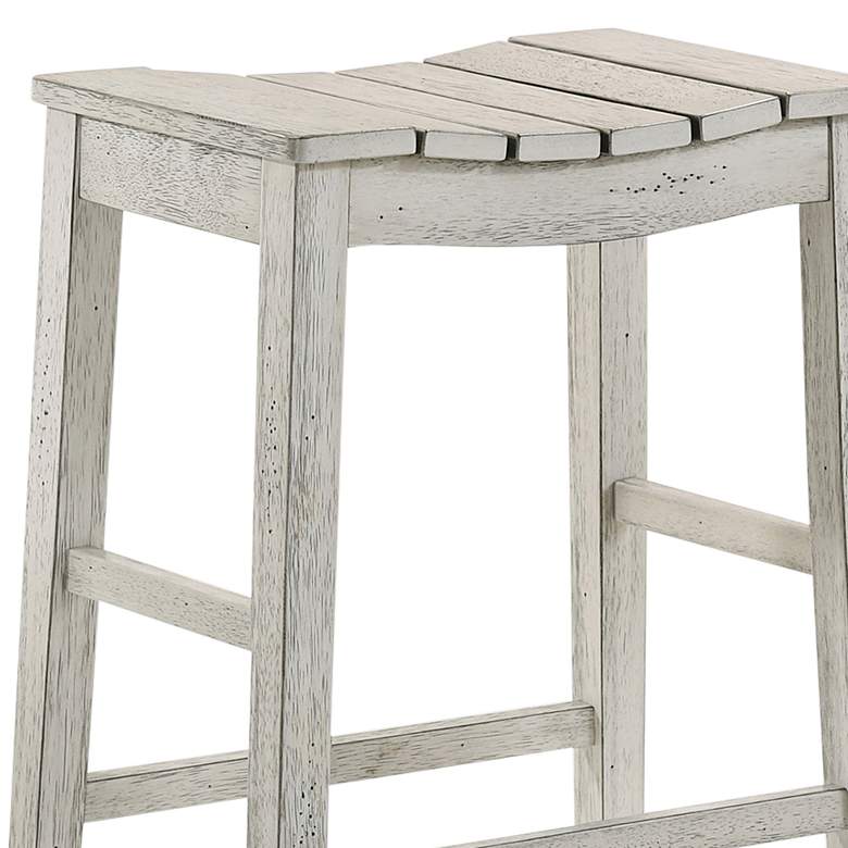 Image 3 Whitcombe 24" Antique White Wood Counter Stools Set of 2 more views