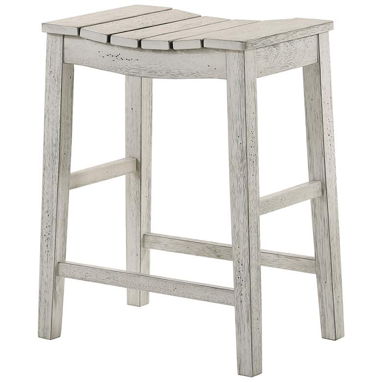 Image 5 Whitcombe 24" Antique White Wood Counter Stools Set of 2 more views